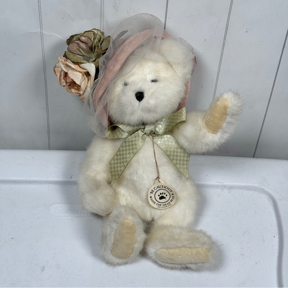 Vintage Boyds Bears Teddy Bear Chantelle Chapeau Formal Outfit Elegant White 10"